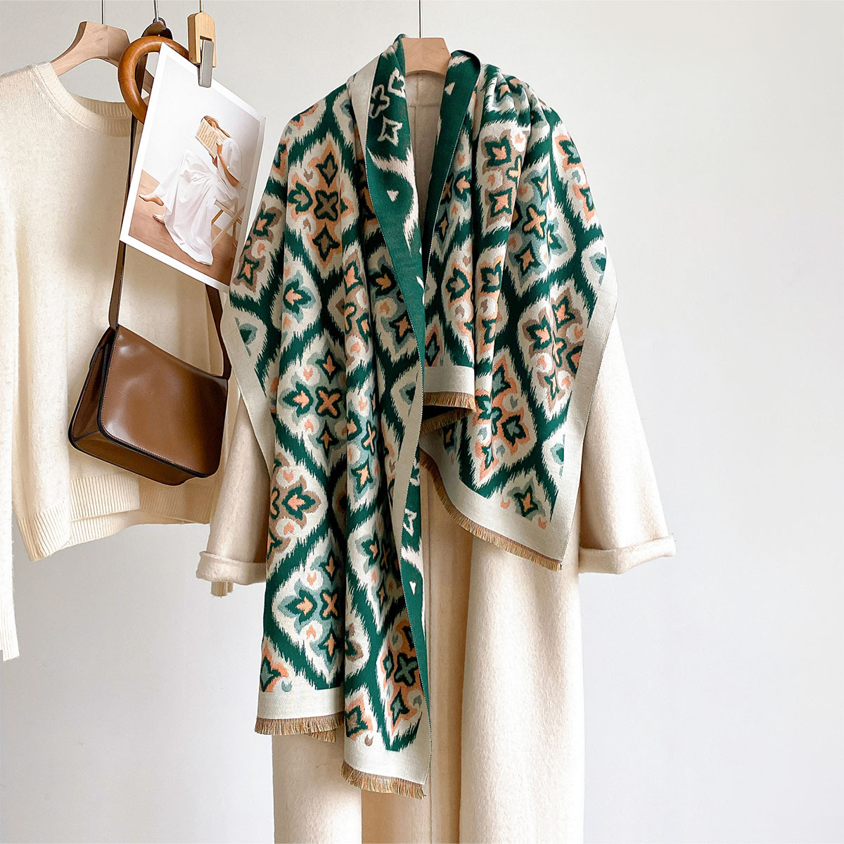 Home Textiles Blanket - Women Reversible Imitation Cashmere Scarf Winter
