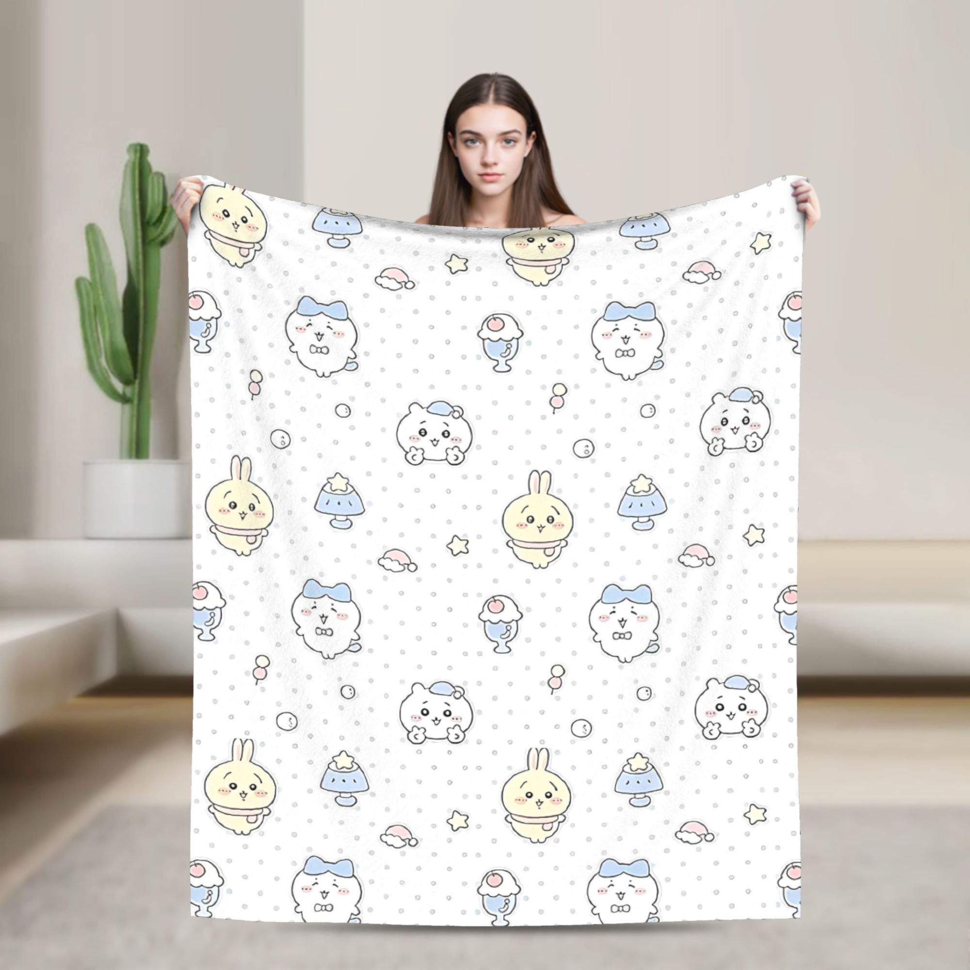 Kawaii Chiikawas Usagi Hachiwa - Home Textiles Blanket 评论和价格