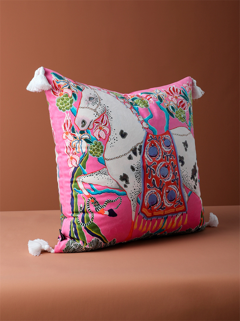 Chinoiserie Zebra With Asian P - Pillow Cover 20X20 评论和价格