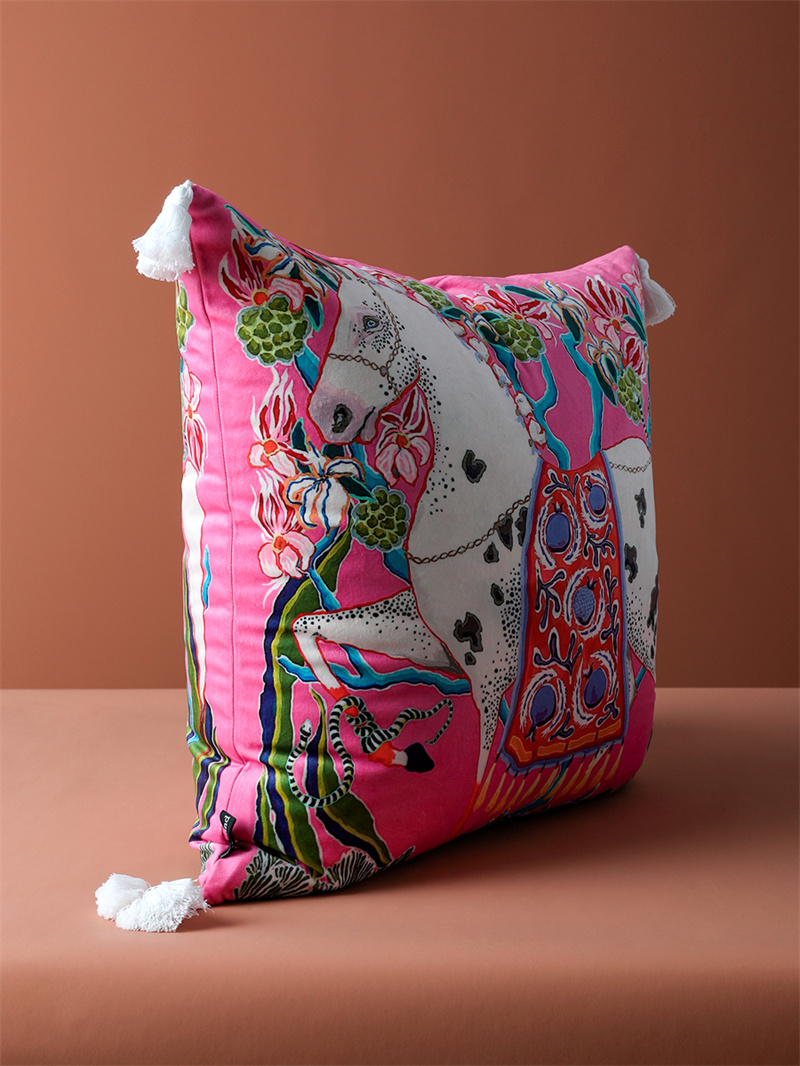 Chinoiserie Zebra With Asian P - Pillow Cover 20X20 评论和价格