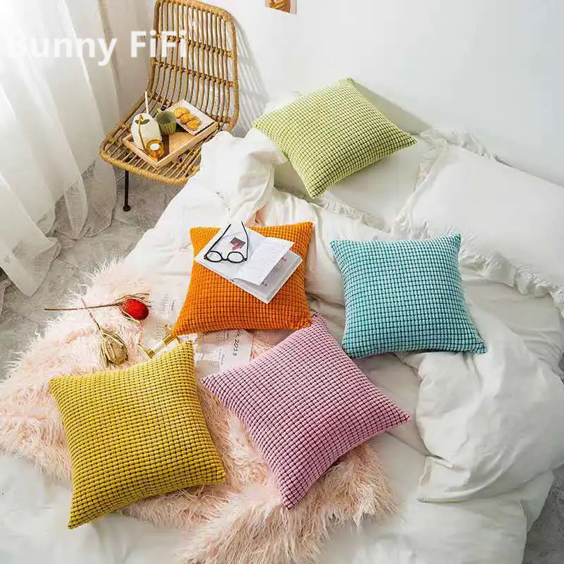 Soft Corduroy Corn Grain Home  - Pillow Cover 20X20 评论和价格