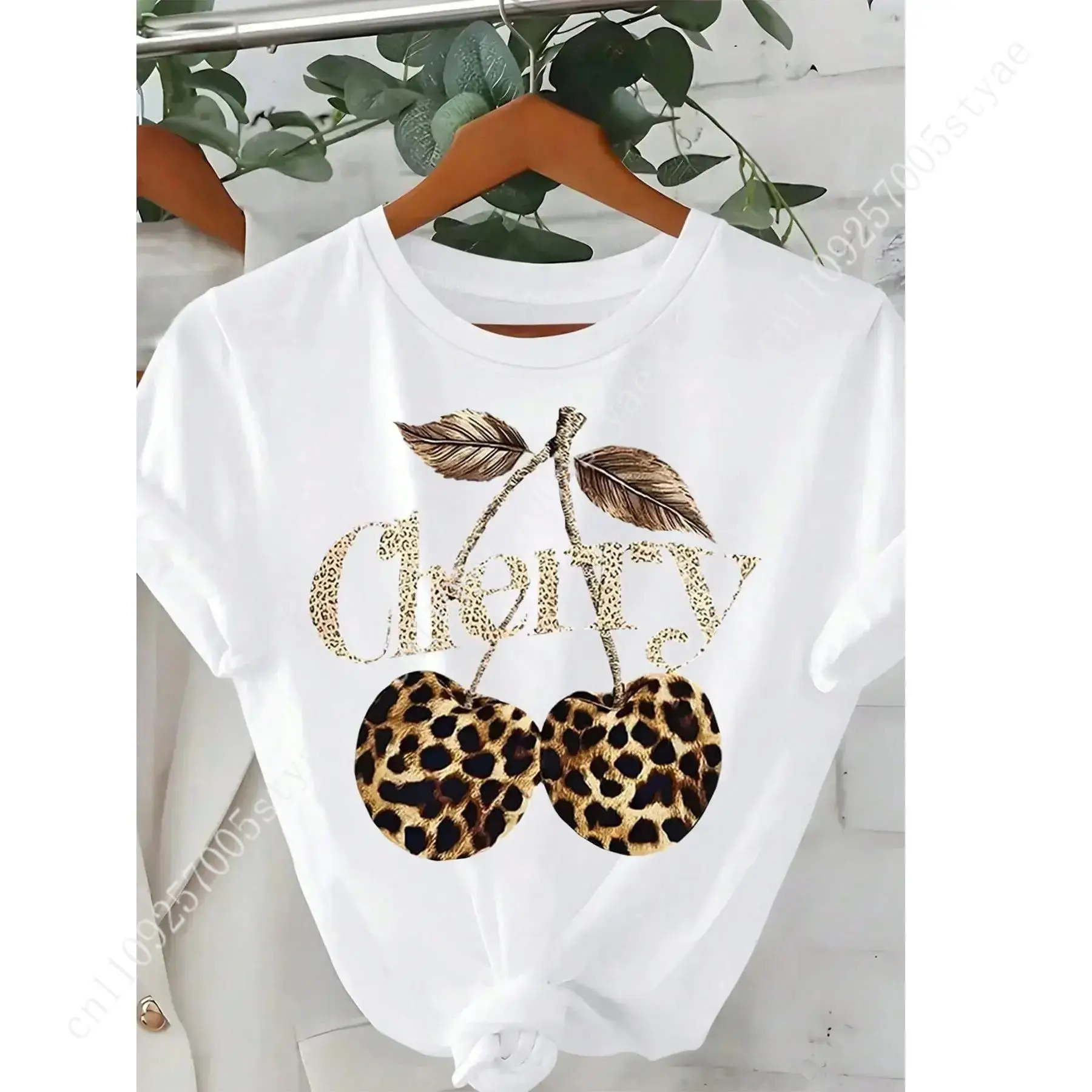 Women's Cherry & Leopard Print - Quilt Cotton Summer 评论和价格