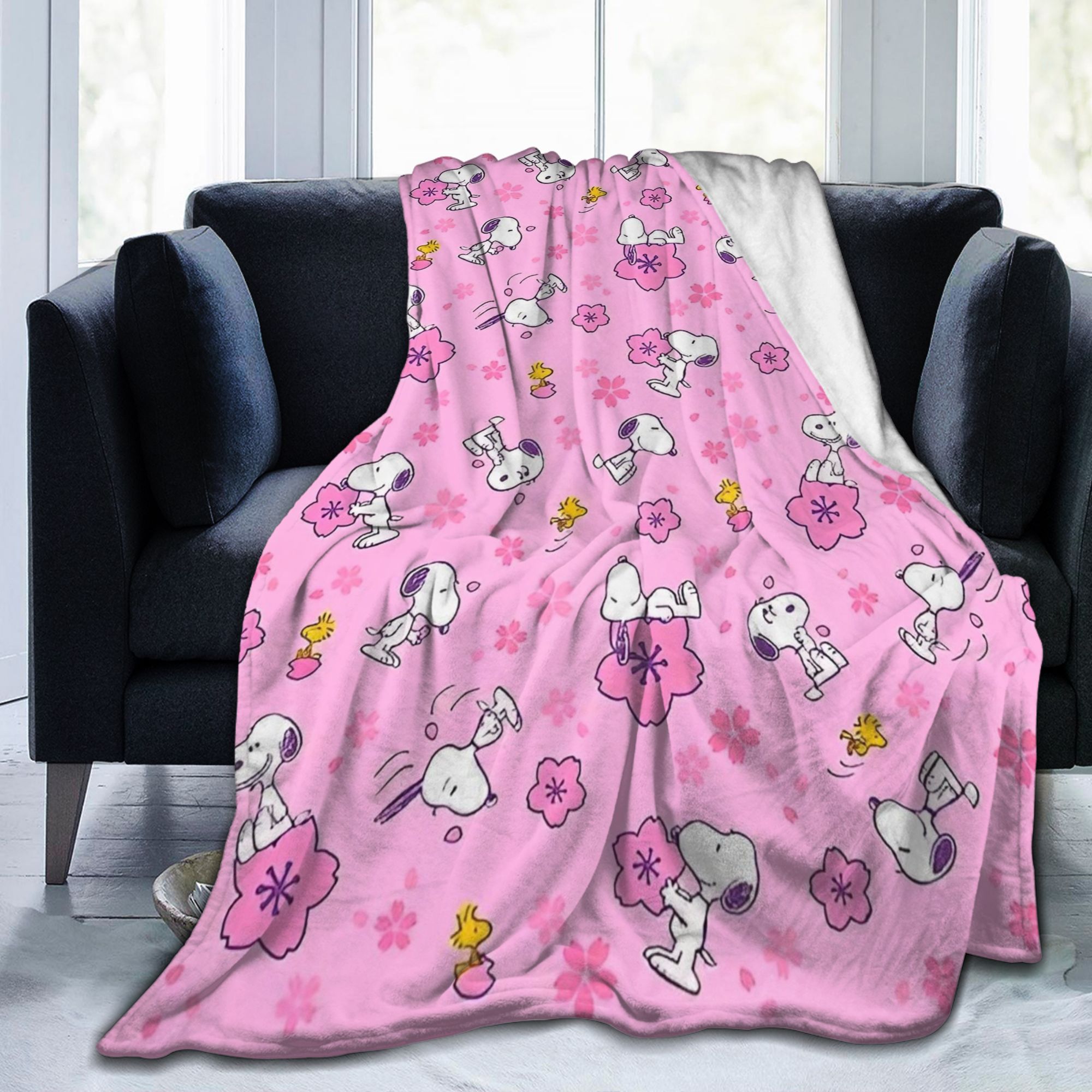 Pink Snoopys Woodstock Knitted - Home Textiles Blanket 评论和价格
