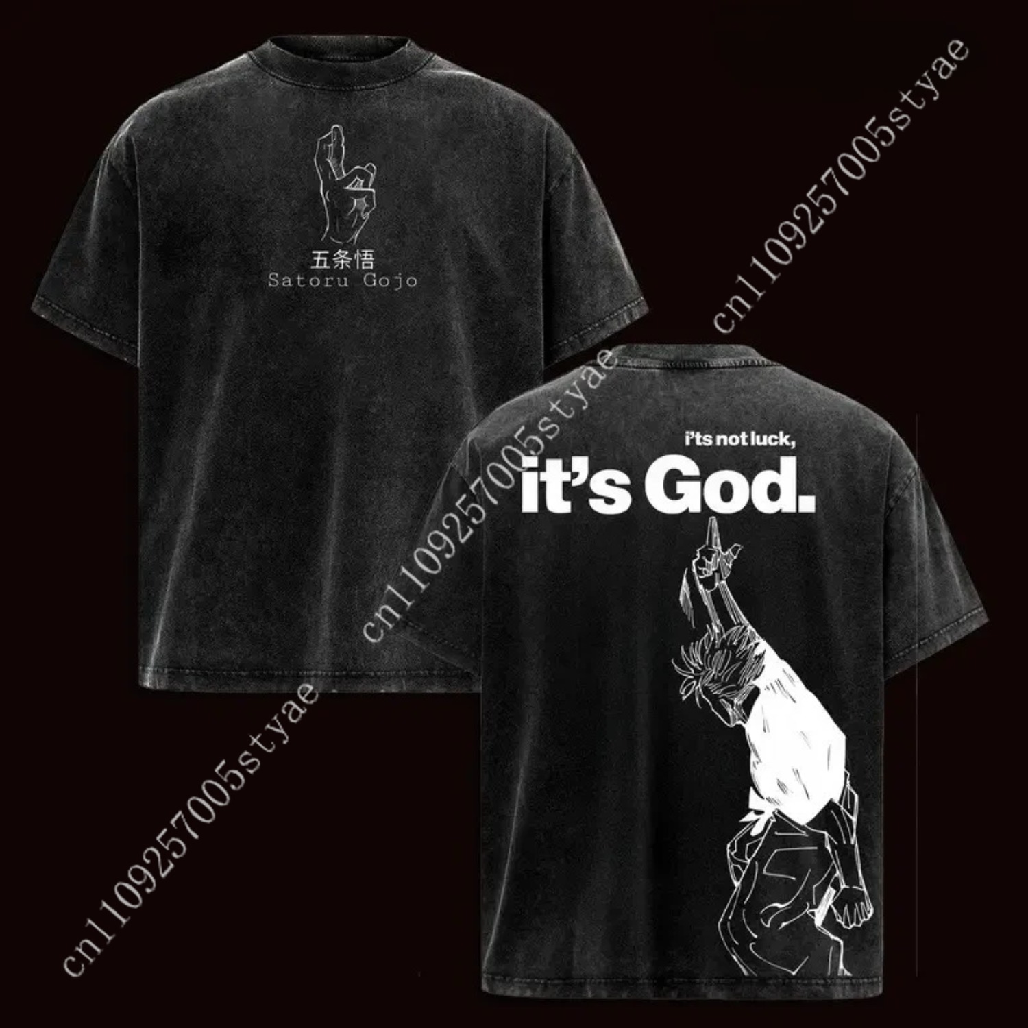 Anime  Gojo Satoru Graphic Tee - Quilt Cotton Summer 评论和价格