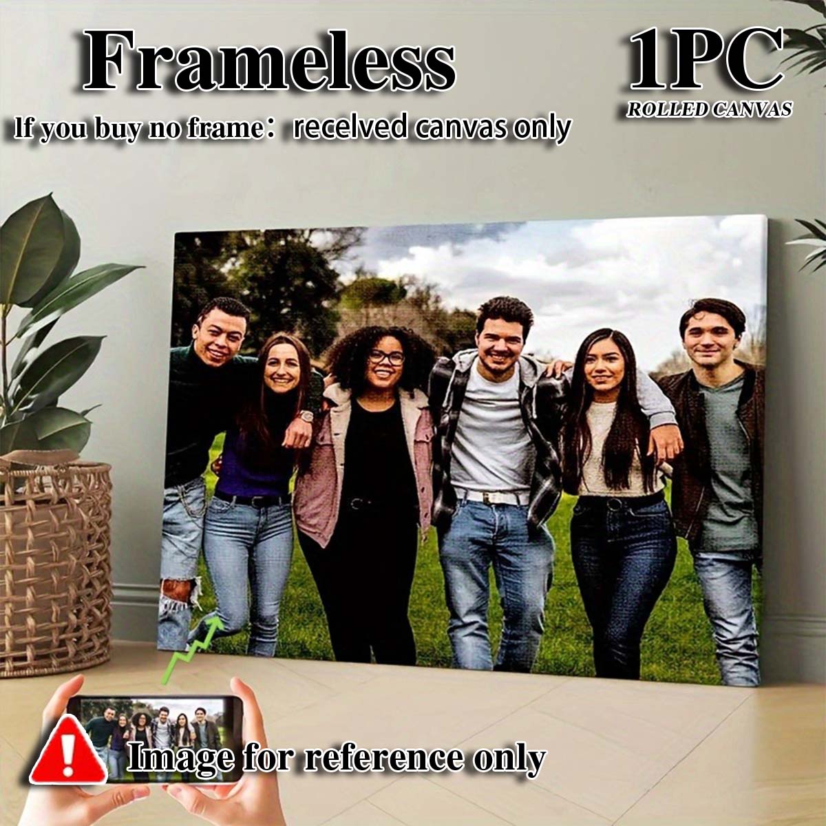 Custom 2D Photo Canvas Wall Ar - Home Textiles 评论和价格