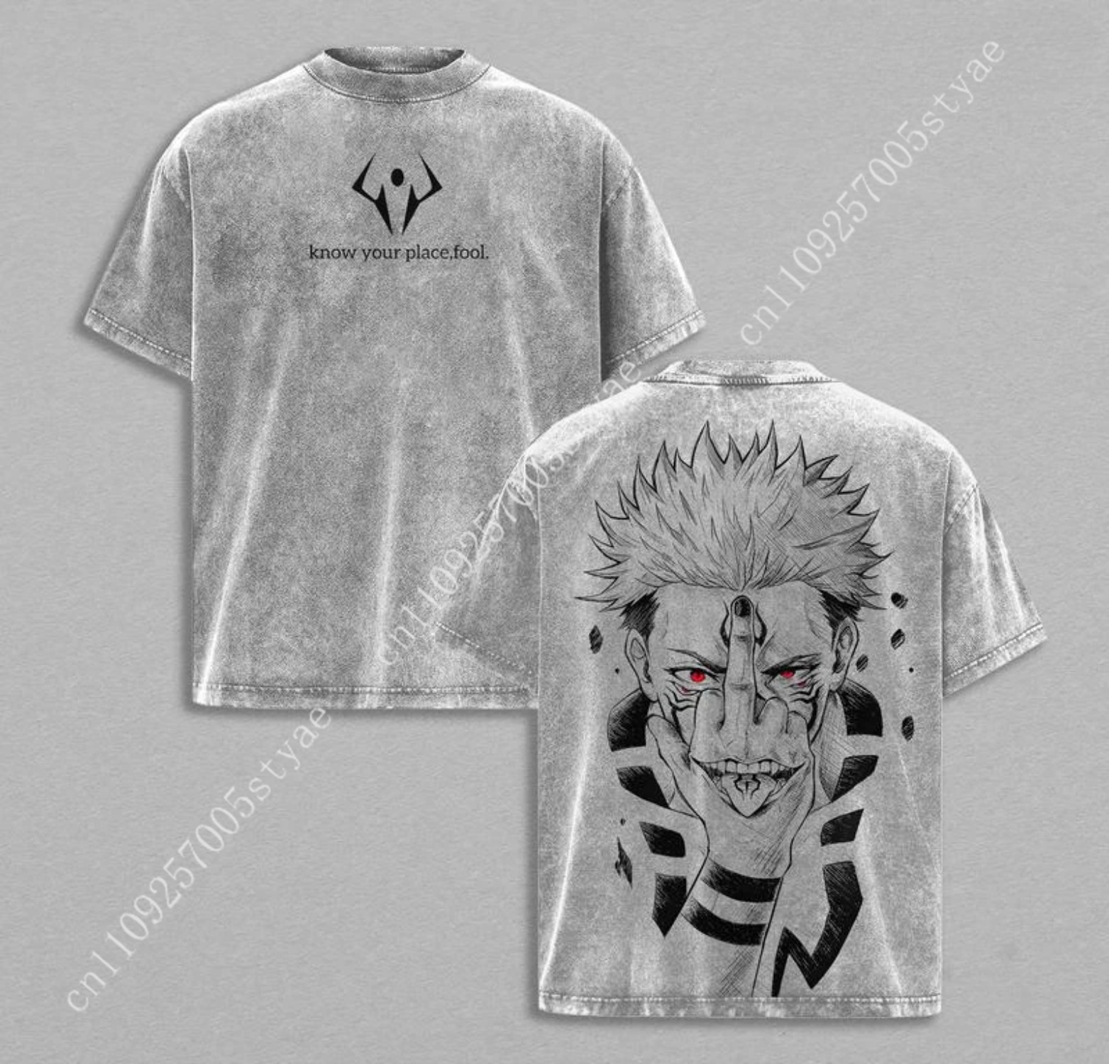 Anime  Ryomen Sukuna Graphic T - Quilt Cotton Summer 评论和价格