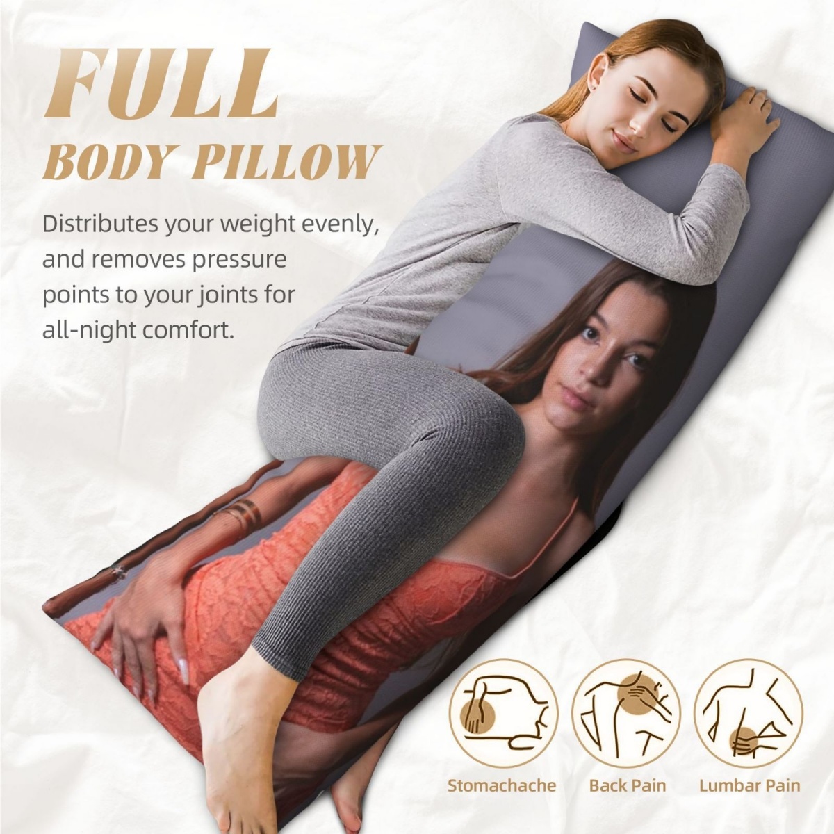 1 Custom Photo Body Pillowcase - Home Textiles 评论和价格